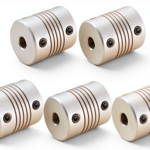 5mm to 7mm Aluminum Alloy Shaft Coupling uxcell Silver 5pcs-0