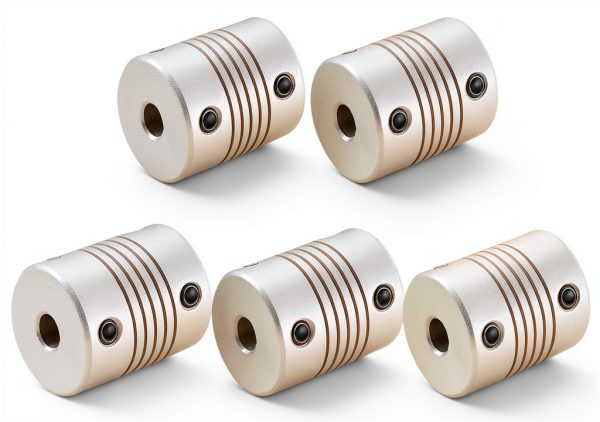 5mm to 7mm Aluminum Alloy Shaft Coupling uxcell Silver 5pcs-0