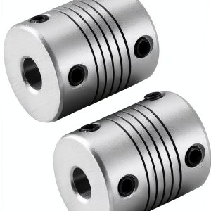 uxcell 6mm to 10mm Aluminum Alloy Shaft Coupling Flexible Coupler Motor Connector Joint L25xD19 Silver,2pcs-0