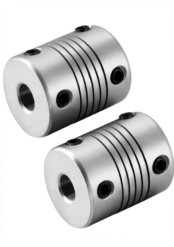 uxcell 6mm to 10mm Aluminum Alloy Shaft Coupling Flexible Coupler Motor Connector Joint L25xD19 Silver,2pcs-0