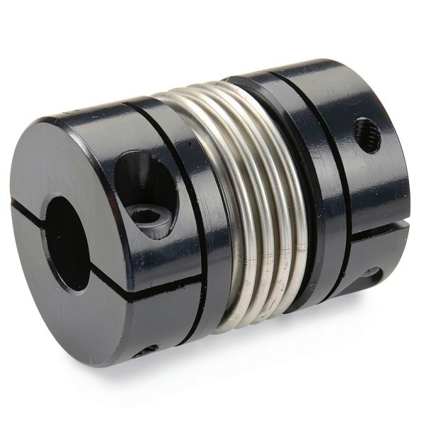 Ruland BC21-10-8-A 2024 or 7075 Aluminum Hubs Bellows Coupling, Clamp Style, 0.625" x 0.500" Bores, 1.313" OD-0