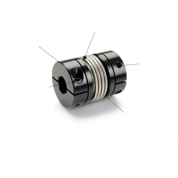 Ruland BC16-6-6-A 2024 or 7075 Aluminum Hubs Bellows Coupling, Clamp Style, 0.375" x 0.375" Bores, 1.000" OD-1
