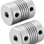uxcell 5mm to 9mm Aluminum Alloy Shaft Coupling Flexible Coupler Motor Connector Joint L25xD19 Silver,2pcs-0