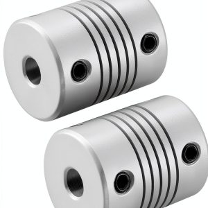 uxcell 5mm to 9mm Aluminum Alloy Shaft Coupling Flexible Coupler Motor Connector Joint L25xD19 Silver,2pcs-0