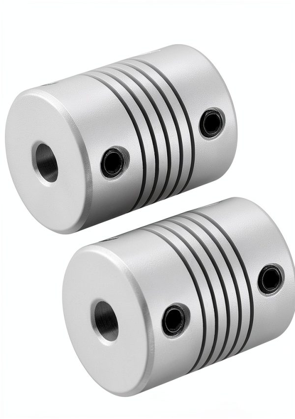 uxcell 5mm to 9mm Aluminum Alloy Shaft Coupling Flexible Coupler Motor Connector Joint L25xD19 Silver,2pcs-0