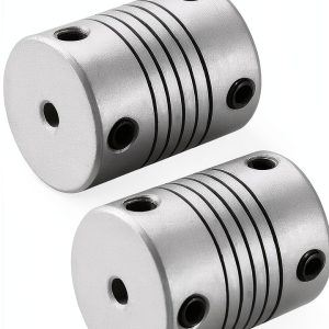 3mm to 5mm Aluminum Alloy Shaft Coupling by uxcell Silver 2pcs-0
